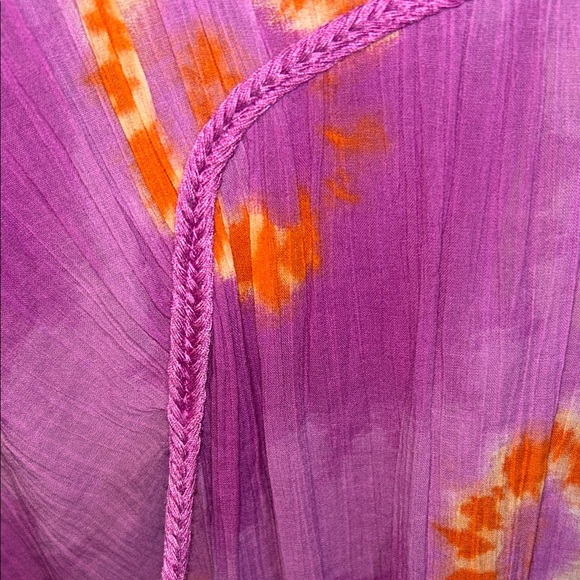 Zara Pink and Orange 100% Cotton Kaftan Maxi Dress NWOT - Picture 4 of 5